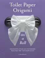 Image of toilet paper origami on a roll decorative folds and flourishes for over the