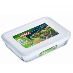 Image of Pyrex Glass Dish with Plastic Lid - 0.8L