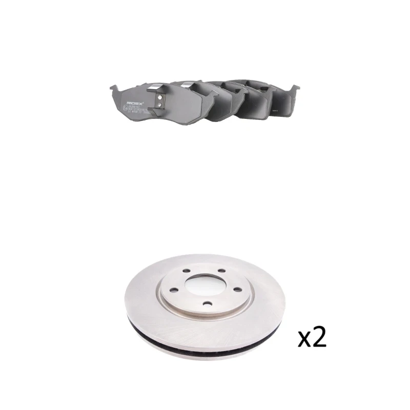 Image of RIDEX 3405B3286 Brake disc and pads set Front Axle, Brake Disc Type: internally vented, excl. wear warning contact Brake Set,disc brakes (3405)