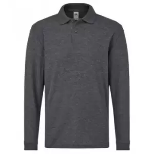 Image of Fruit Of The Loom Childrens/Kids Long Sleeve Pique Polo Shirt (3-4 Years) (Dark Heather)