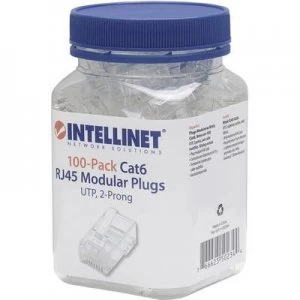 Intellilnet 100er-Pack Cat6 RJ45 Modular Plug UTP 2-point wire contacting for wire wire wire wire wire wire wire wire 100 plugs per pool Crimp contact