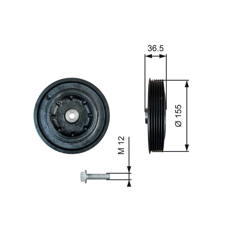 Image of GATES Crankshaft pulley GATES TVD1128A
