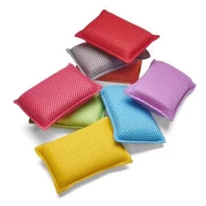 image of Addis Microfibre Cleaning Sponge Assorted Colours Ref 517394 Pack 8