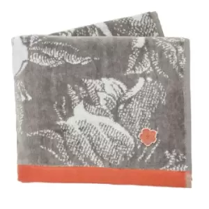 Image of Ted Baker Glitch Floral Cotton Towels - Grey