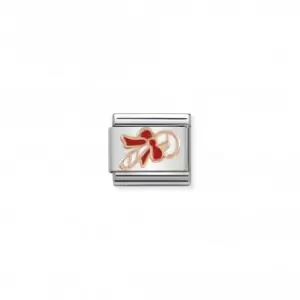 Image of Composable Classic Relief Enamel Rose Gold Candy Cane Link 430203/04