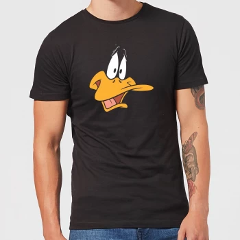 Image of Looney Tunes Daffy Duck Face Mens T-Shirt - Black - 3XL - Black