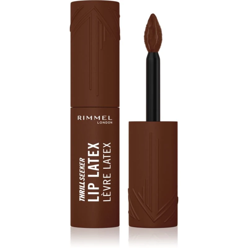 Image of Rimmel Thrill Seeker Lip Latex liquid lipstick shade 600 Cappuccino Deep 6 ml