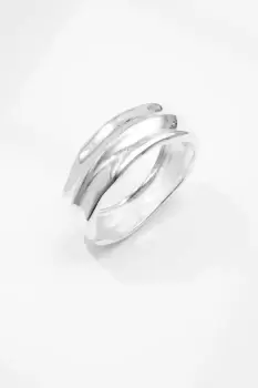 image of Silver Polished Organic Chunky Cuff Bracelet