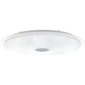 image of Eglo - Lanciano LED Flush Ceiling Light White, Transparent cct, Remote Control Included