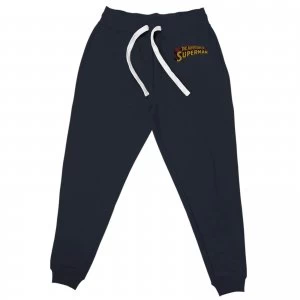 Image of DC Superman Embroidered Unisex Joggers - Navy - L