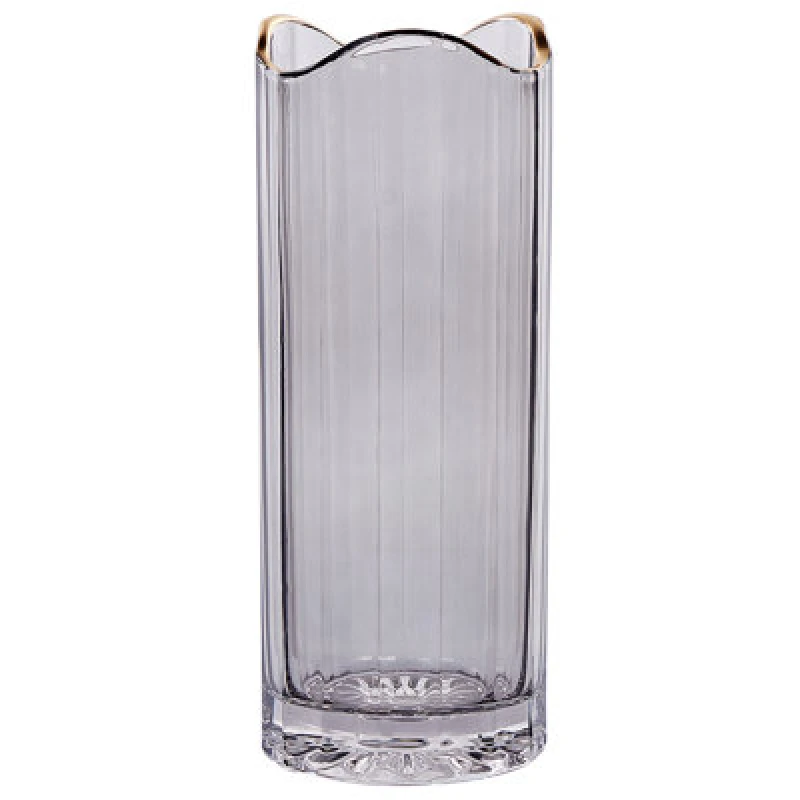 Image of Beliani Flower Vase Perdiki Glass 30 Cm Grey