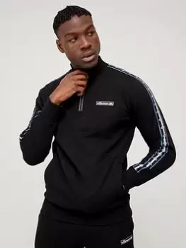 Image of Ellesse Chimenco 1/2 Zip Track Top - Black Size M Men