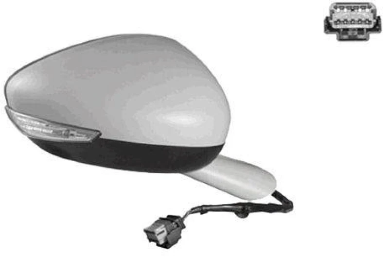 Image of VAN WEZEL 4068808 Wing mirror * HAGUS * Right, with temperature sensor, partially primed Outside Mirror (50)