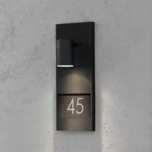 Image of Modena Outdoor Modern House No. Wall Light Black, IP44