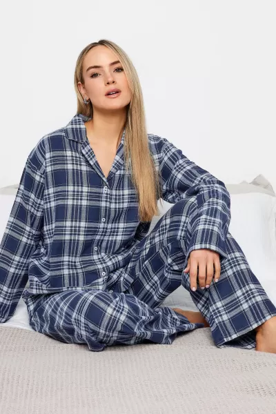 image of Long Tall Sally Tall Twill Pyjama Set Blue