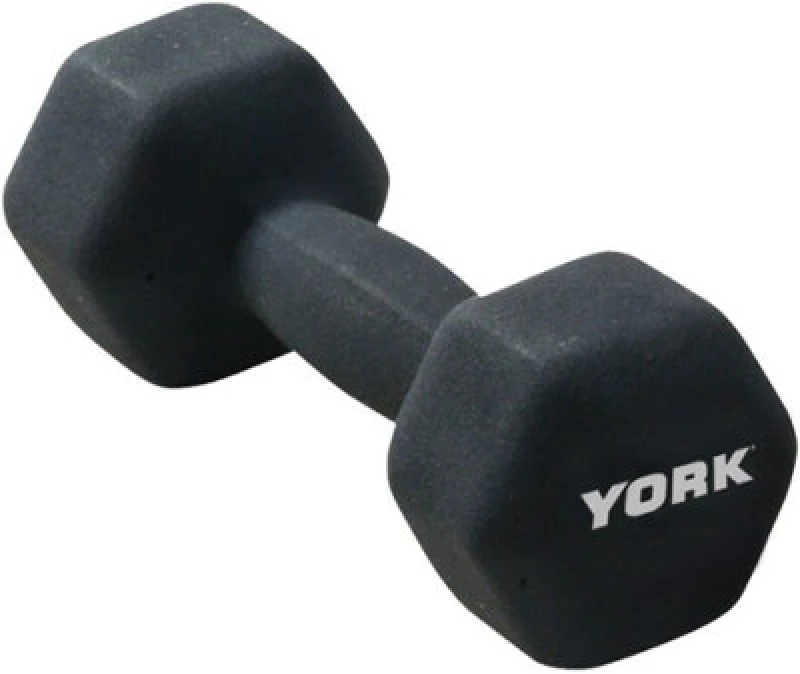 Image of York Fitness Single Neoprene Hex Coating Dumbbell, Black, 3Kg