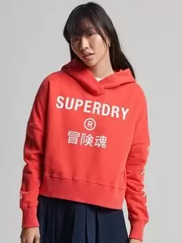 Image of Superdry Code Core Sport Crop Sweat -pink Tie Dye, Pink, Size 10, Women