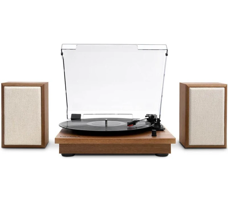 Image of Victrola Victrola Montauk Turntable with Speakers - Oak