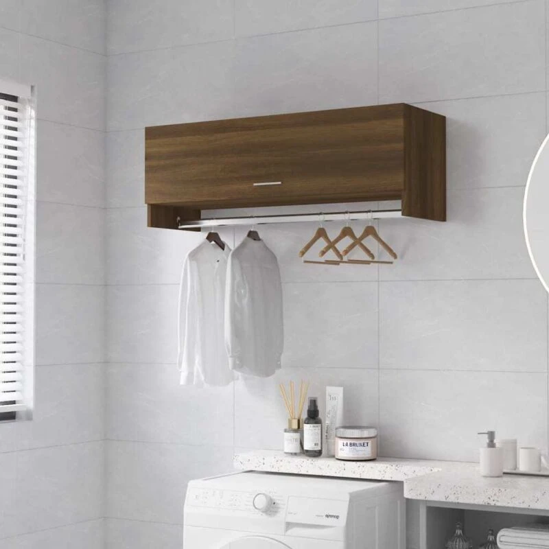 Image of VIDAXL Wardrobe Brown Oak 100x32.5x35cm Engineered Wood Vidaxl 8720286932773