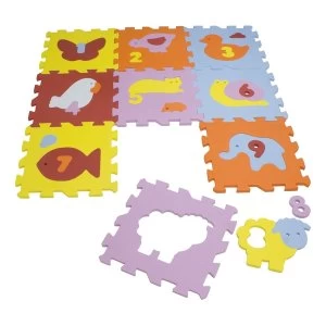 Image of Darpeje - Childrens Animals Hopscotch Floor Mat Puzzle with 9 Pieces (Multi-colour)