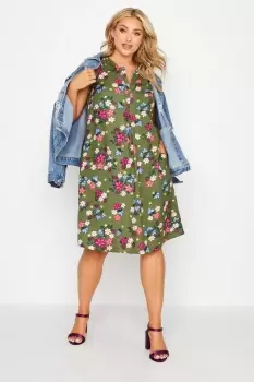 Image of Sleeveless Shirt Dress