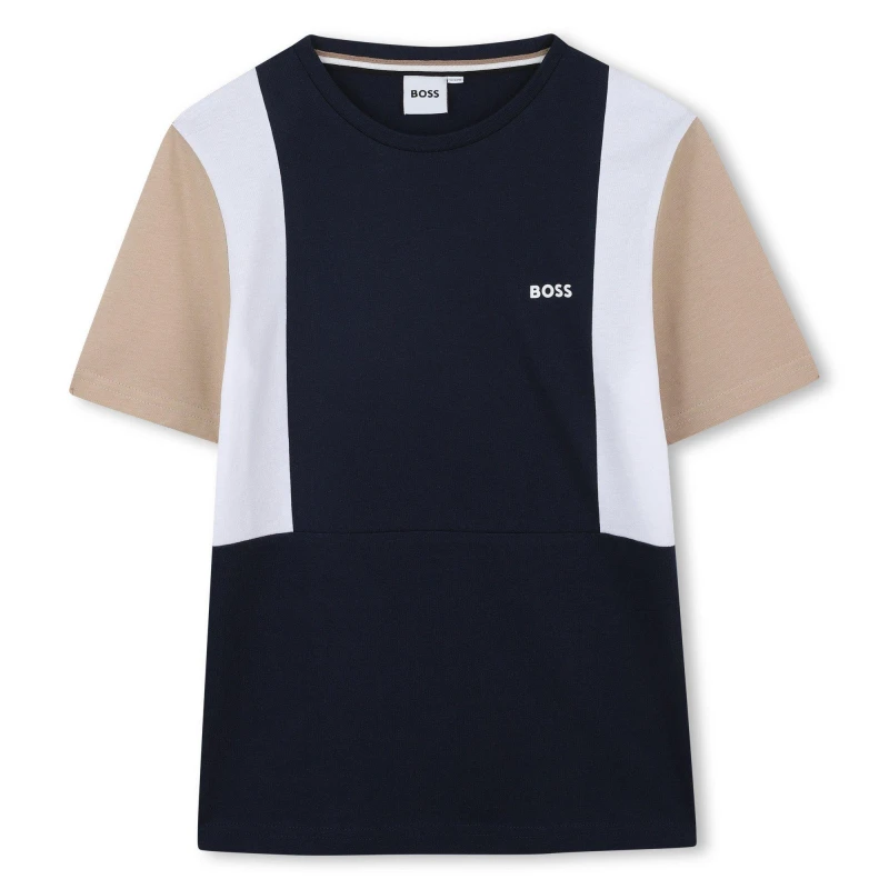 Image of Boss Block Logo T-Shirt Junior - Blue Blue 15 - 16 Years