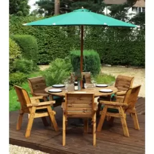 Image of 6 Seater Round Table Set - Burgundy Accessory Set - Burgundy Accessory Set