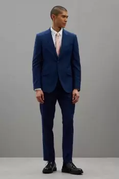Image of Mens Slim Fit Blue Texture Suit Jacket