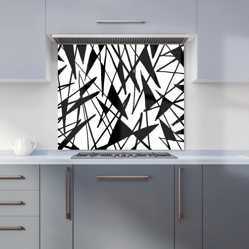 Image of Warren Reed - Designer Brush Abstract Pattern Kitchen Splashback in Grey Size: 700mm x 650mm Grey Unisex 700mm x 650mm