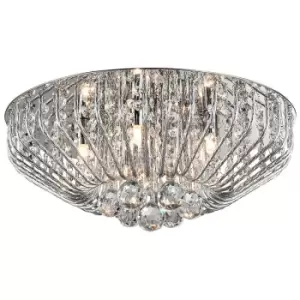 Image of Impex Carlo 5 Light Flush Polished Chrome Ceiling Fitting