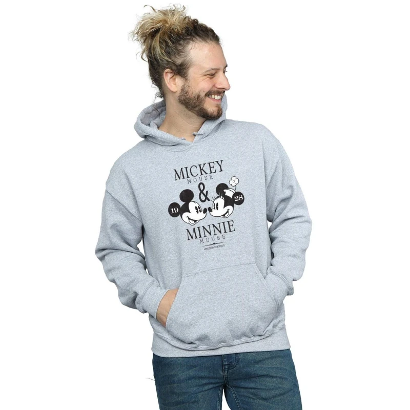 Image of Disney Men Mickey And Minnie Mouse Mousecrush Mondays Hoodie in Grey Size: large Grey L Male 5057864538342
