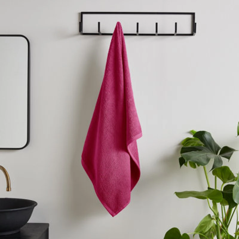 Image of Catherine Lansfield Quick Dry Cotton Towel Hot Pink