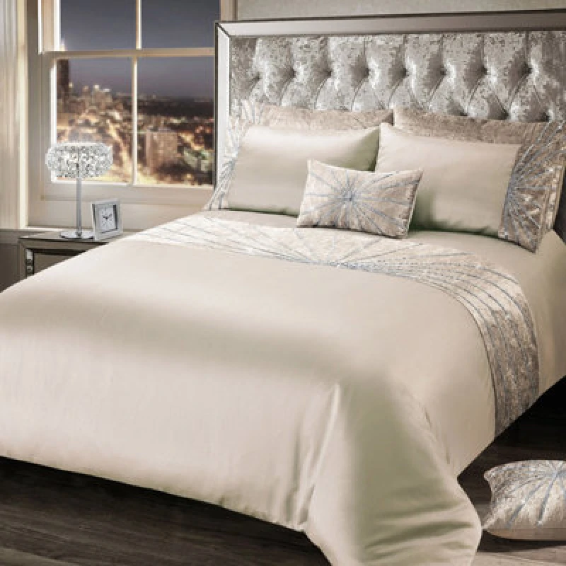 Image of Intimates Natural Diamante Starburst Duvet Cover And Pillowcase Set Double