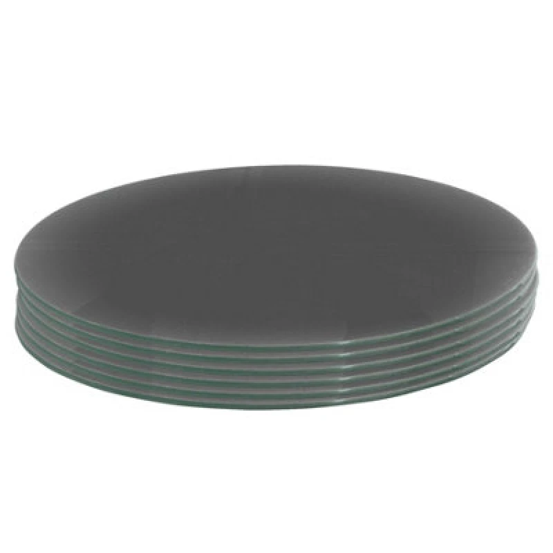 Image of Harbour Housewares 6X Round Glass Placemats - 30Cm - Grey - Dining Table Place Mats Tabletop Protector For Kitchen Worktops