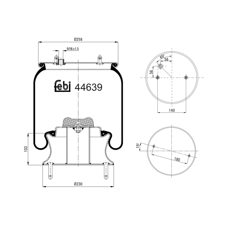 Image of FEBI BILSTEIN 44639 Boot, air suspension Front Axle Boot,air suspension (324)