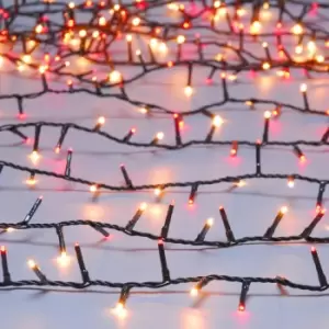 Image of Festive Indoor & Outdoor 7ft Christmas Tree Sparkle Lights 1000 Red & Warm White LEDs