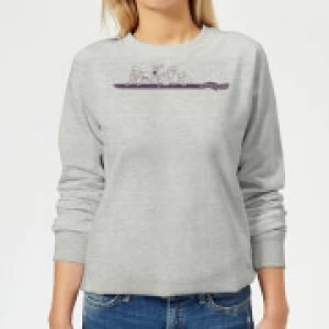 Image of Scooby Doo Those Meddling Kids Retro Womens Sweatshirt - Grey - L
