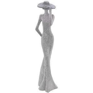 Image of Silver Art Elegance Lady Hand to Hat Ornament