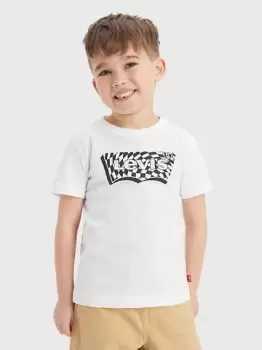 Image of Kids Checkered Batwing Tee - White