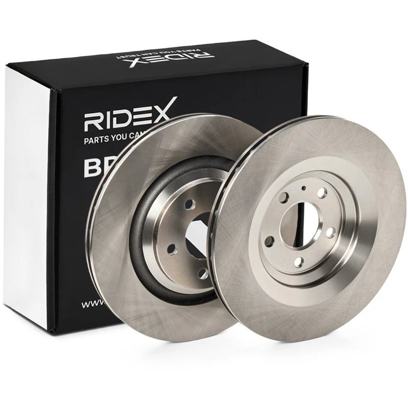 Image of RIDEX 82B0862 Brake disc Rear Axle, Vented, Cast Iron, Uncoated, Untreated, without bolts/screws Cast Iron Brake Disc (82)