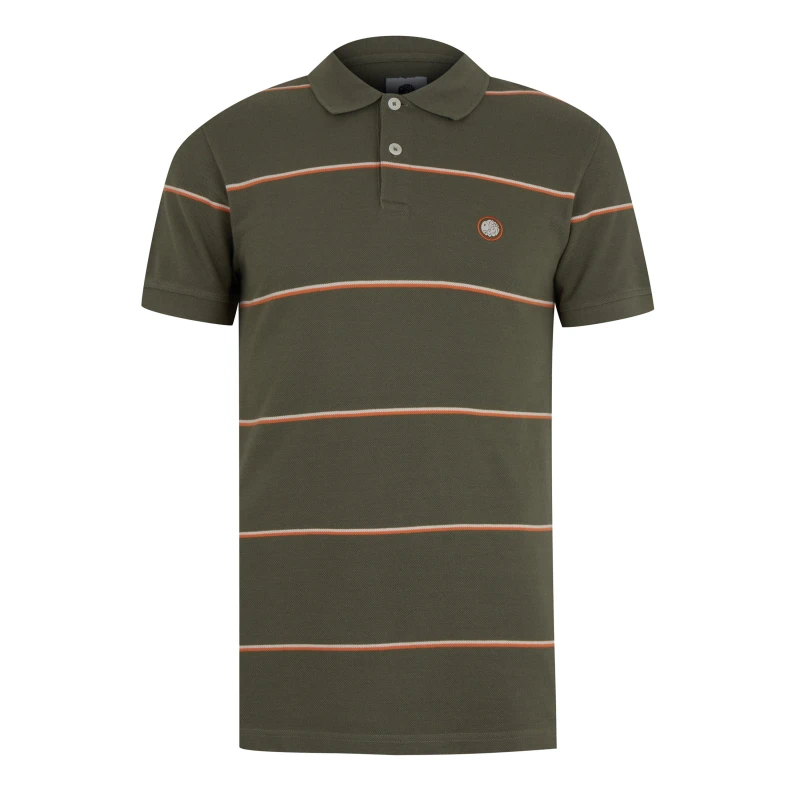 Image of Pretty Green Mens Mountfield Short-Sleeve Polo Shirt Khaki male Medium