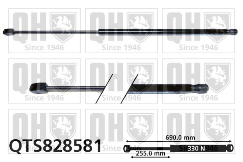 Image of QUINTON HAZELL Bonnet strut QUINTON HAZELL QTS828581