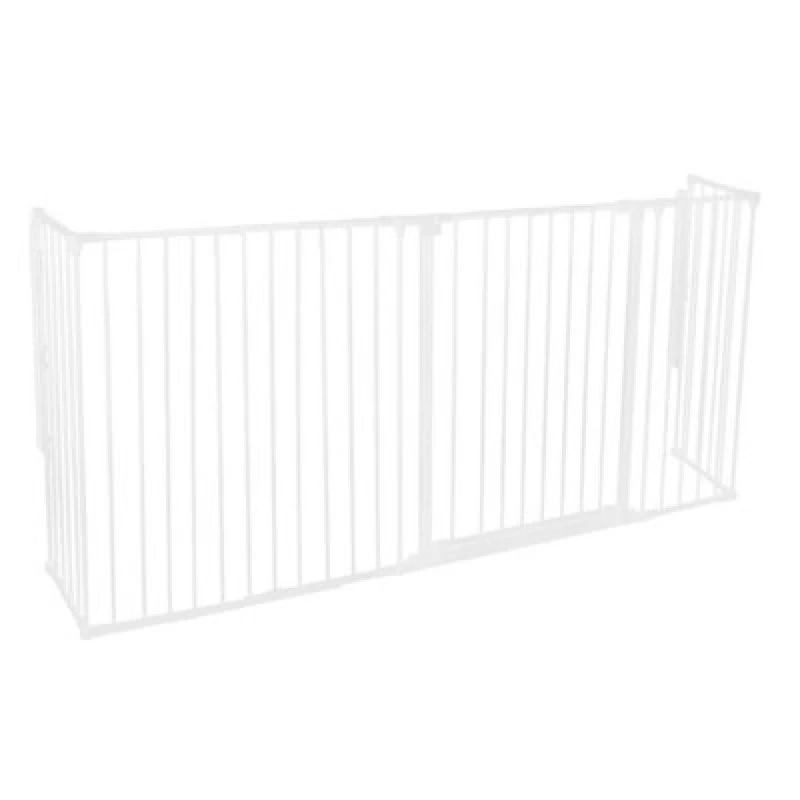 Image of Safetots Extra Tall Multi Panel Fire Surround, 77Cm Deep X 190Cm Wide, White, 105Cm High, Baby And Toddler Fire Guard