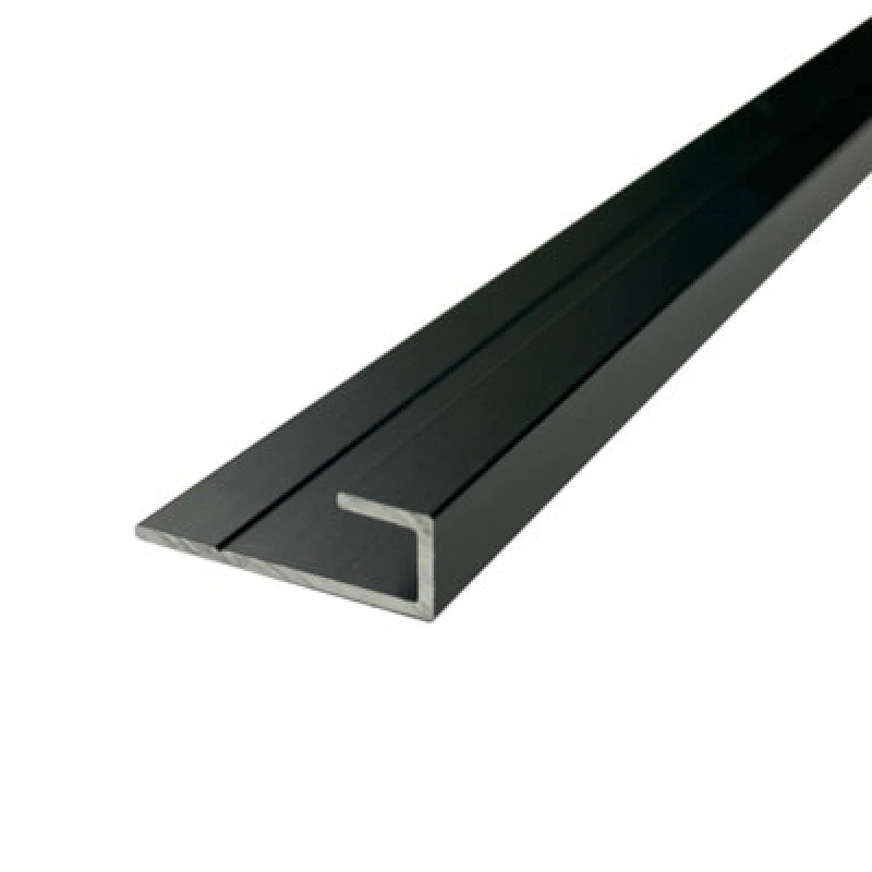 Image of Splashwall Panel End Cap (L)2440mm (W)27mm (T)4mm - Matt Black