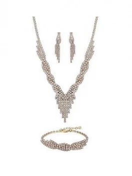 image of Mood Rose Gold Plated Crystal Diamante 3Pc Set