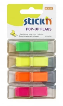 image of Value Stickn PopUp Flags 12mm 160 Tabs 4 Neon Colours 26017