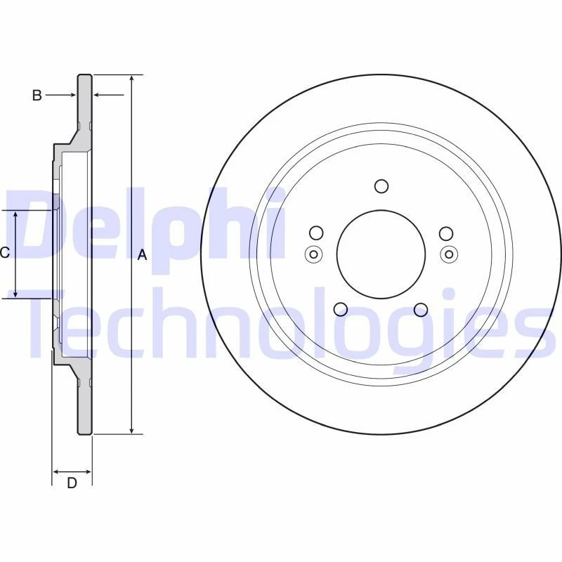 Image of DELPHI Brake disc DELPHI BG4932C