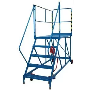 Image of Fort Service Platform 2 Tread Standard slope 54 angle Mesh Blue
