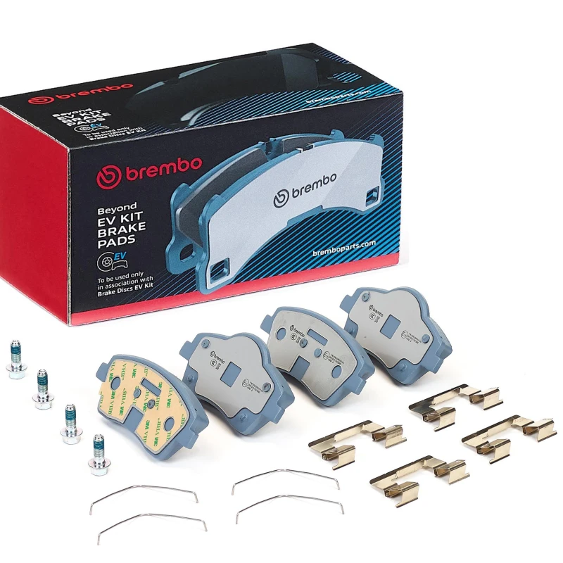 Image of BREMBO P 86 033E Brake pad set BEYOND LINE - EV excl. wear warning contact, with accessories, with anti-squeak plate Brake Pad Set,disc brake (402)