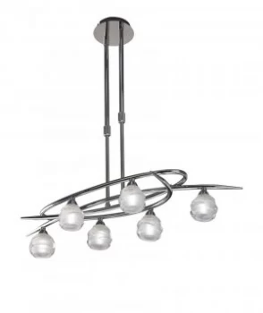 Telescopic Semi Flush Convertible 6 Light G9 ECO, Polished Chrome